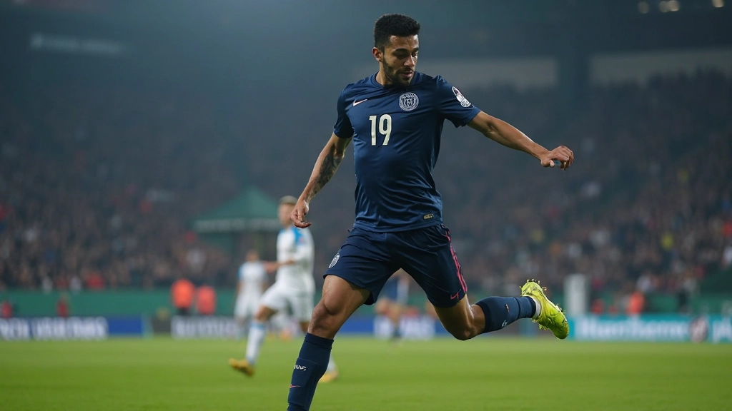 لاعب دفاع يقوم بتصدية احترافية ضد مهاجم منافس في مباراة حقيقية