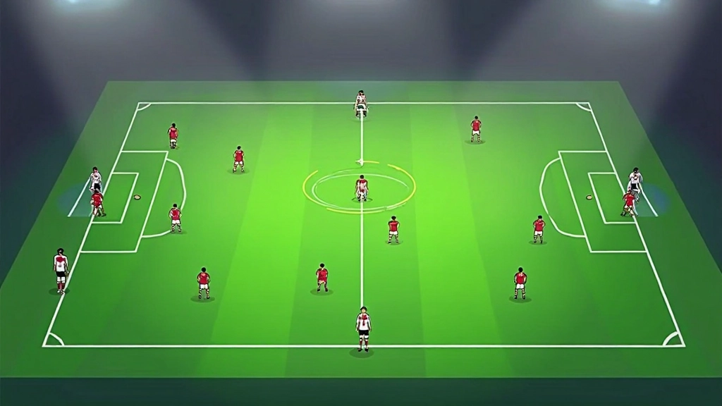 تشكيل دفاعي يوضح توزيع لاعبي الدفاع على الملعب والمسافات بينهم